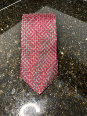 ETIENNE AIGNER Men's Red Patrern Silk Tie